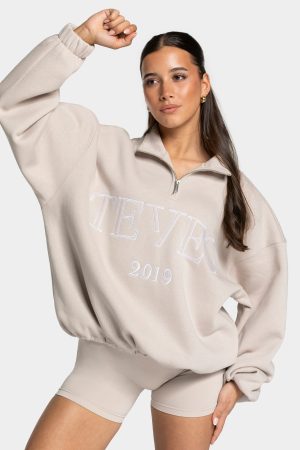 Femme Half Zip Sweater für Frauen in Cream