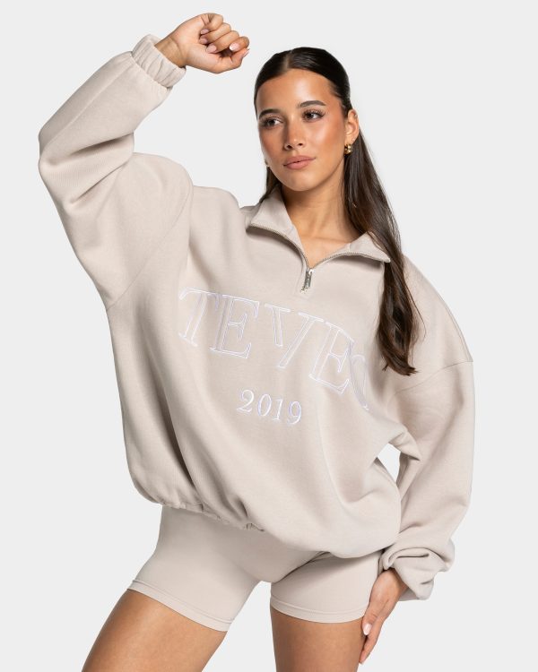 Femme Half Zip Sweater für Frauen in Cream