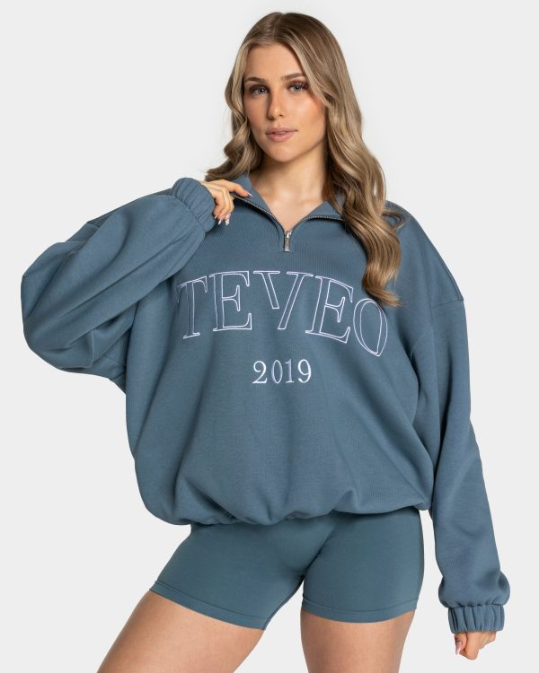 Femme Half Zip Sweater für Frauen in Teal