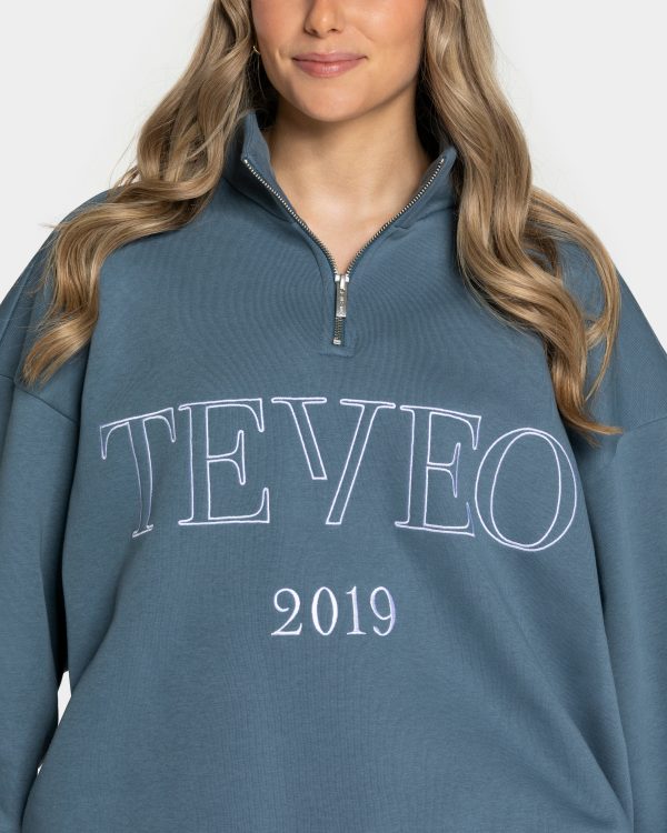 Femme Half Zip Sweater für Frauen in Teal – Bild 4