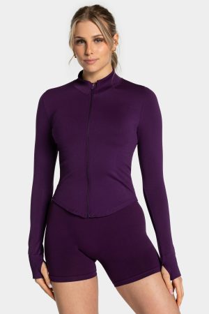 Femme Shaping Zip Jacke für Frauen in Aubergine
