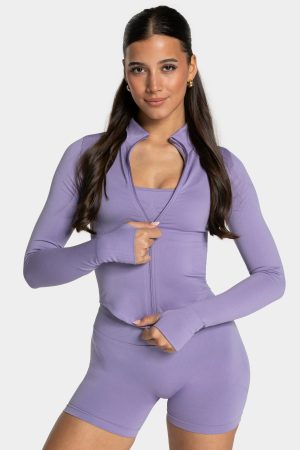 Femme Shaping Zip Jacke für Frauen in Lavendel
