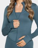 Femme Shaping Zip Jacke in Teal für Damen