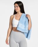 TEVEO Fitness Handtuch Ice Blue mit hoher Taille