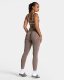 Damen Ignite Sculpt Scrunch Leggings Mokka mit Ko