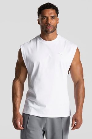 Damen Ignite Oversized Tank Men Weiß mit Komfort