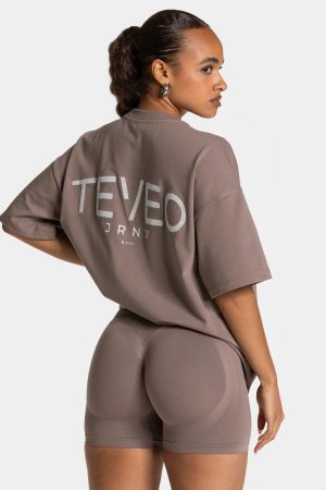 Journey Oversized T-Shirt für Frauen in Mokka