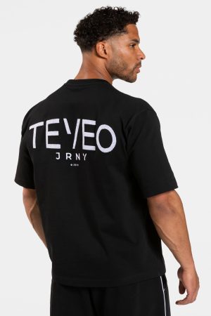 Journey Oversized T-Shirt Schwarz mit hoher Taille