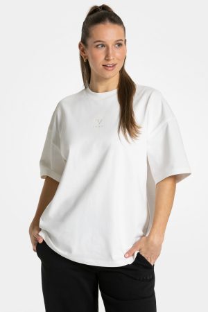 Journey Oversized T-Shirt Off White mit hoher Tai