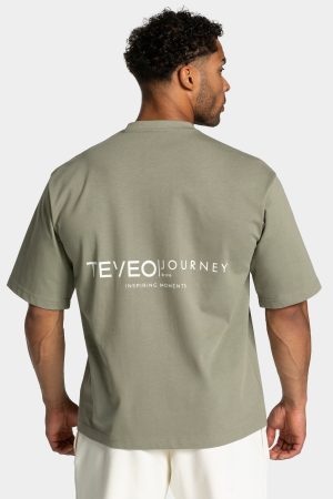 Modische Pace Oversized T-Shirt in Farbe Khaki