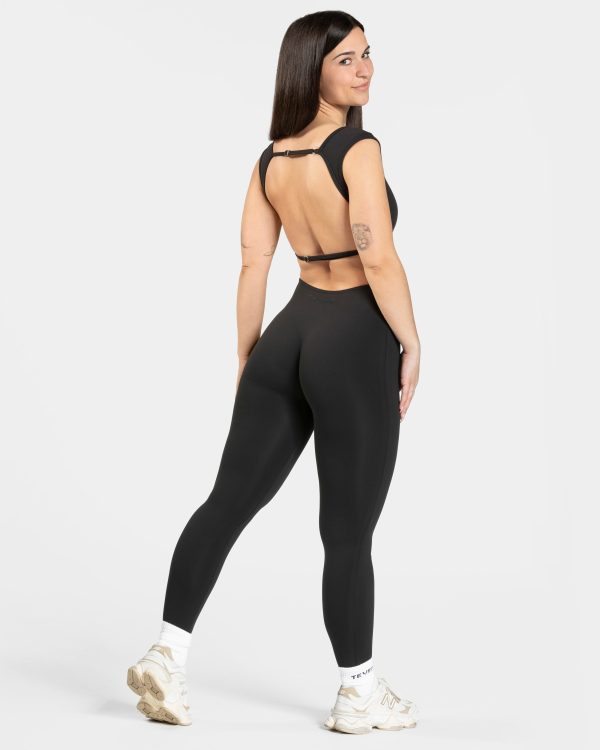Femme Backless Jumpsuit in Schwarz für Damen