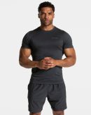 Modische Pace Fitted T-Shirt in Farbe Gunmetal