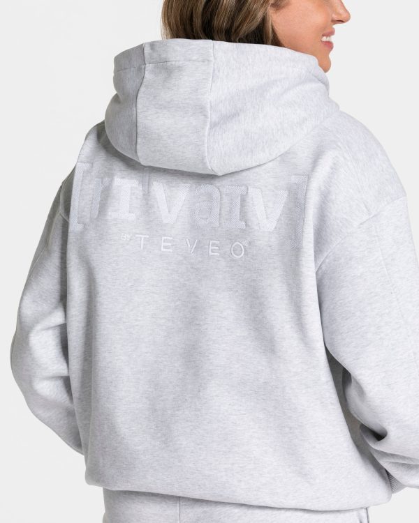 RI’VAIV Oversized Hoodie für Frauen in Hellgrau – Bild 4