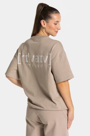 RI’VAIV Oversized T-Shirt Damenhose in Taupe