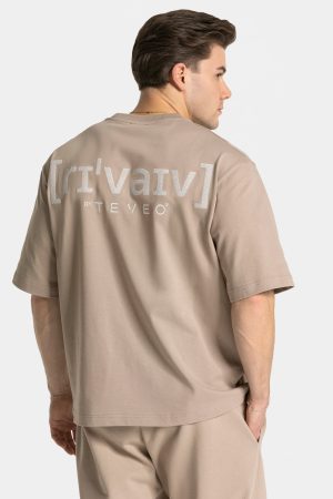 RI’VAIV Oversized T-Shirt Taupe für Sport und All