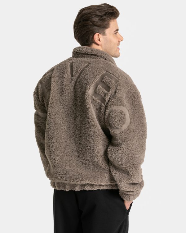 Teddy Jacke Mokka für Sport und Alltag – Bild 2