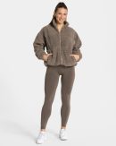 Teddy Jacke für Frauen in Mokka