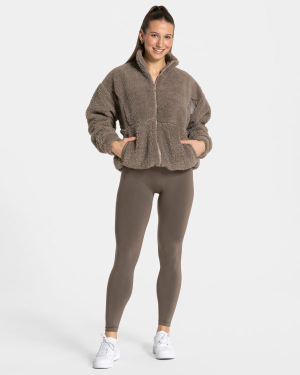 Teddy Jacke für Frauen in Mokka – Bild 3