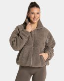 Teddy Jacke für Frauen in Mokka