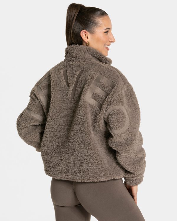 Teddy Jacke für Frauen in Mokka – Bild 2