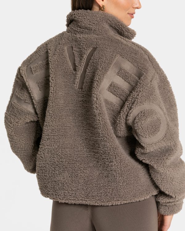 Teddy Jacke für Frauen in Mokka – Bild 4