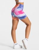 Tie Dye Scrunch Short Damenhose in Hot
