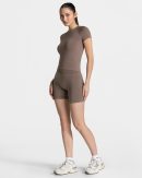 Damen Timeless Pro Covert Scrunch Short Mokka mit