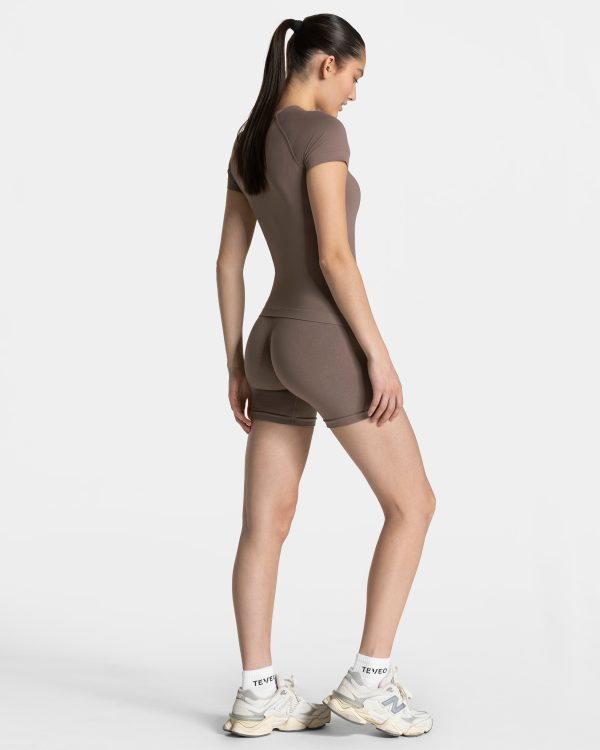 Modische Timeless Pro T-Shirt in Farbe Mokka – Bild 5