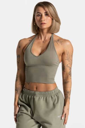 Timeless Pro Neckholder Top Khaki – bequem und st