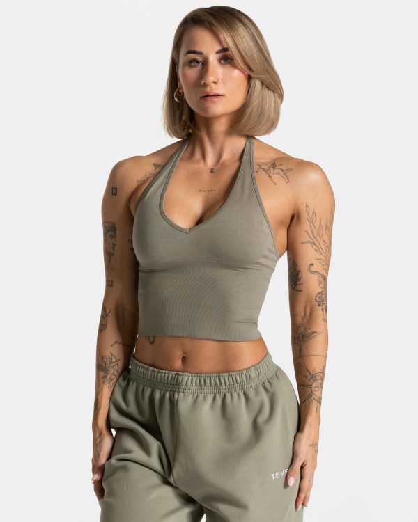 Timeless Pro Neckholder Top Khaki – bequem und st