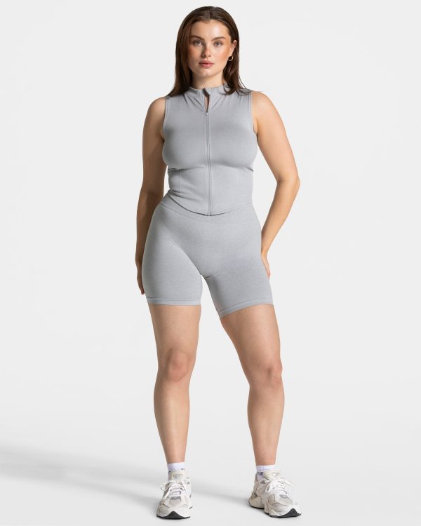 Timeless Pro Zip Tank Hellgrau für Sport und Allt – Bild 3