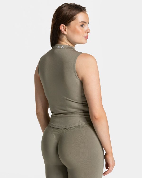 Timeless Pro Zip Tank Khaki – bequem und stylisch – Bild 2