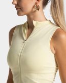 Damen Timeless Pro Zip Tank Butter Yellow mit Kom