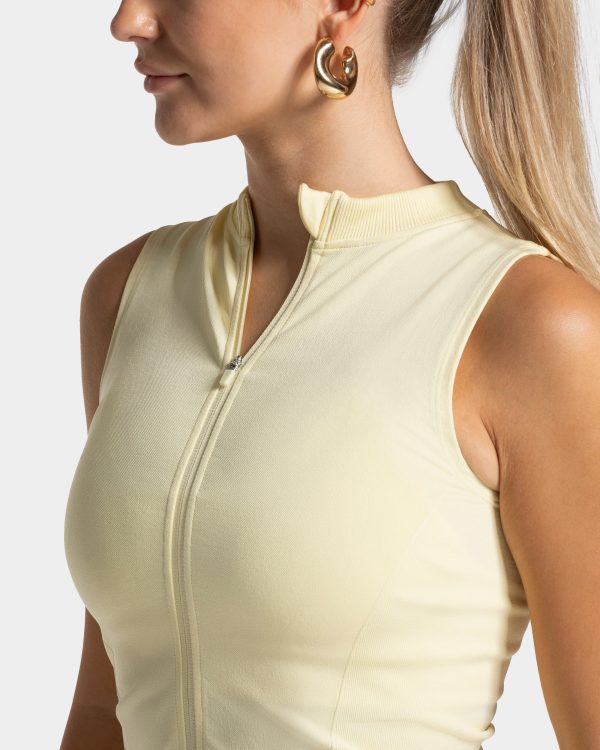Damen Timeless Pro Zip Tank Butter Yellow mit Kom – Bild 4