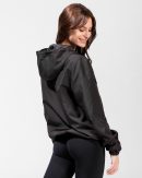 Modische Statement Windbreaker in Farbe Schwarz