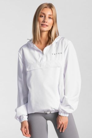 Modische Statement Windbreaker in Farbe Weiß