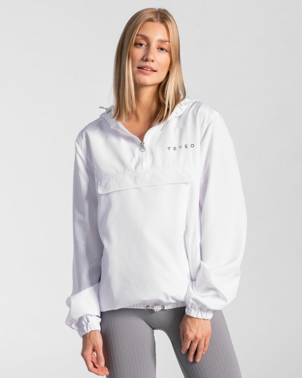 Modische Statement Windbreaker in Farbe Weiß