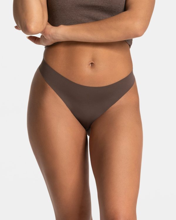 TEVEO Seamless Padded Tanga (5er) Kaffee für Spor