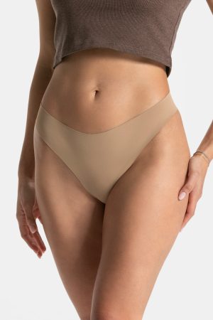 TEVEO Seamless Padded Tanga (5er) Karamell für Sp