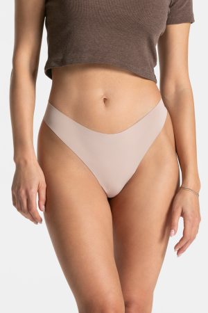 TEVEO Seamless Padded Tanga (5er) in Oat für Damen