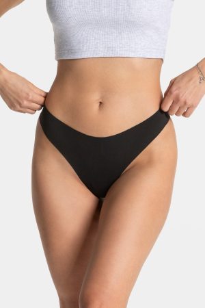 Damen TEVEO Seamless Padded Tanga (5er) Schwarz m
