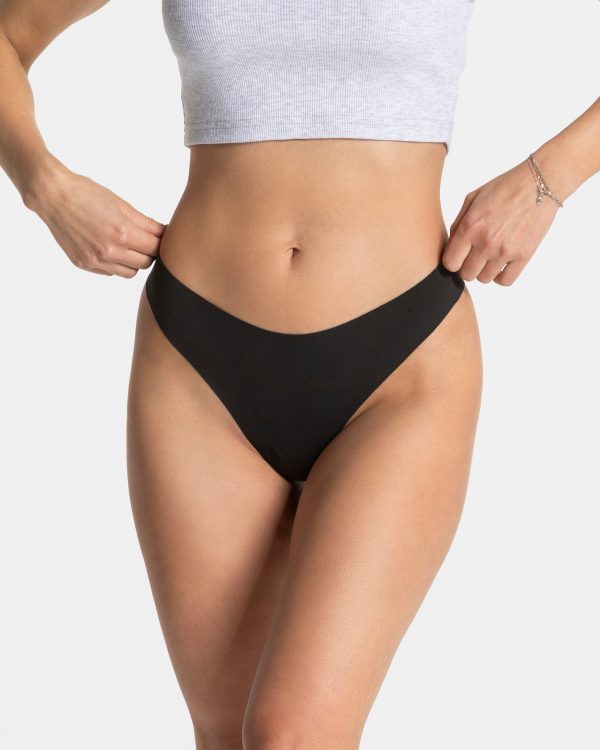 Damen TEVEO Seamless Padded Tanga (5er) Schwarz m