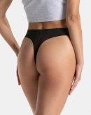 Damen TEVEO Seamless Padded Tanga (5er) Schwarz m