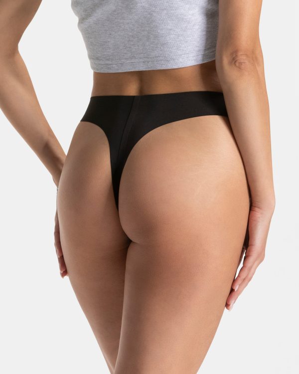 Damen TEVEO Seamless Padded Tanga (5er) Schwarz m – Bild 2