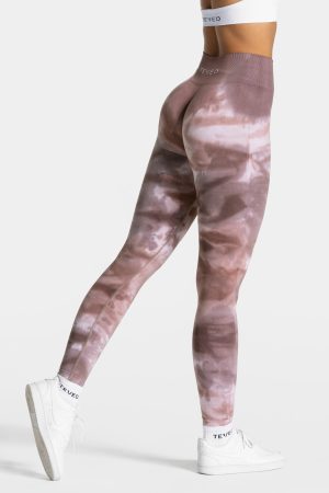 Tie Dye Scrunch Leggings in Earth für Damen