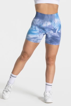 Tie Dye Scrunch Short Damenhose in Ocean