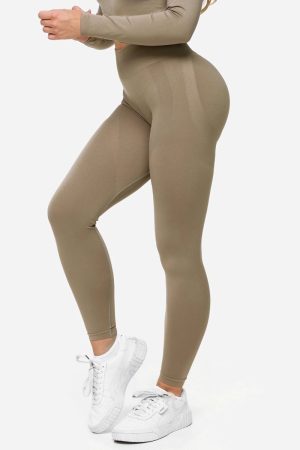 Charming Scrunch Leggings "Khaki" - TEVEO
