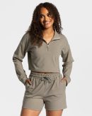 Charming Zip Sweater "Khaki" - TEVEO