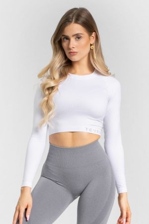 Power Seamless Longsleeve "Weiß" - TEVEO