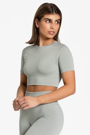 Sensation Crop Top "Grau" - TEVEO